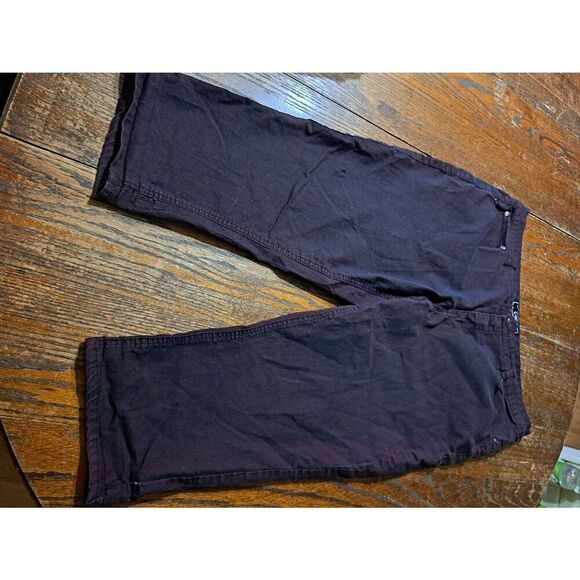 Size 18 Cato Black Cherry Red with Black Over it Capris Cropped Casual Pants - Picture 1 of 5